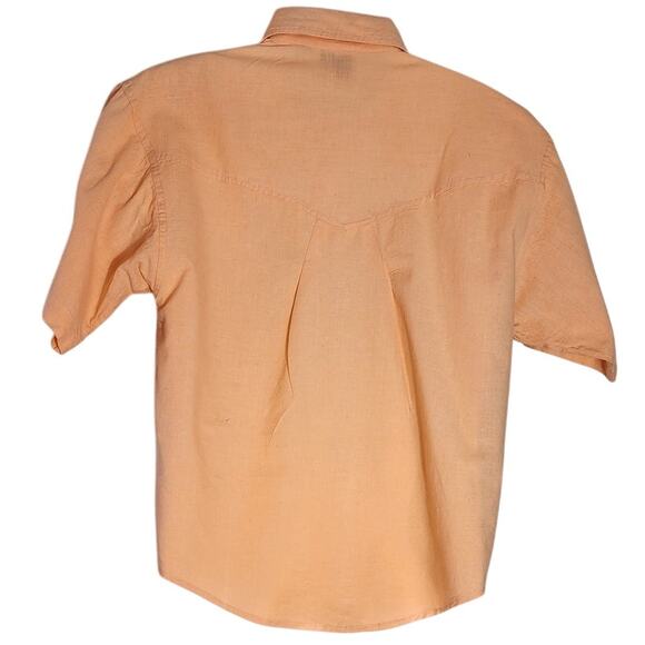 Vintage Detour Peach Short Sleeve Button Down Shirt with Chest Pockets Women's S - Picture 2 of 7